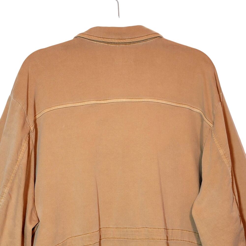 J. Jill Anorak Utility Jacket Button Front Drawstring Waist Tan 3X Chic Casual - Picture 11 of 16